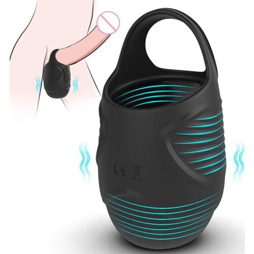 Testicle Vibrator for Men Penis Massager Ring Dildo Sex Toys for Men Chastity Belt Wireless Remote Control Male Prostate Massage