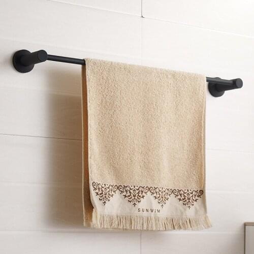 Vidric sanitary stainless steel black simple European personality single towel bar towel rack metal pendant