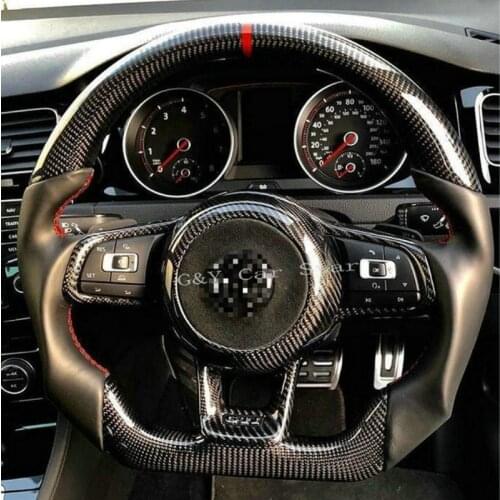 100% Real Carbon Fiber Steering Wheel For VW Golf 7 GTI Golf 7R Golf 7 Rline No Airbag