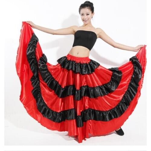 2021 Women Spanish Dance Costume Classic Gypsy Dance Costume Flamenco Dress Swing Skirts Bullfight Belly Performance