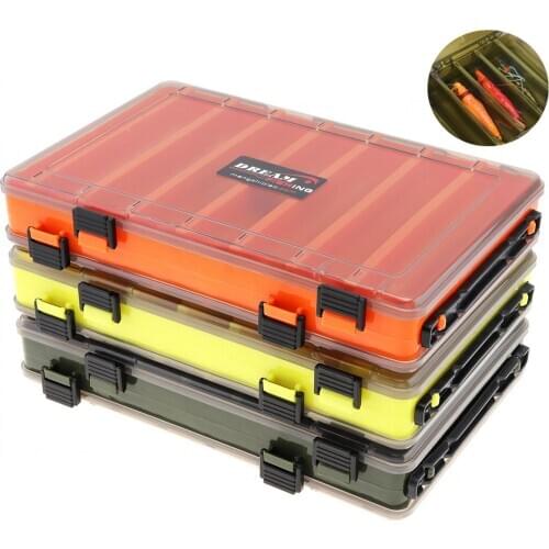 3pcs/lot Double Side Thickening 14 Compartments Squid Fishing Lure Box for Shrimp Bait Minnow Lures Storage Case