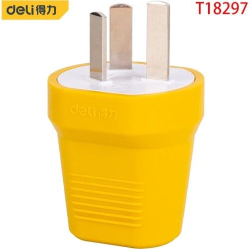 Deli T18297 Socket Adapter With Ground Wire Rated Power: 2500W Voltage: 10A Material: PVC High Temperature Resistant Materials