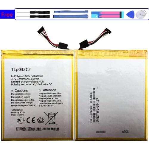 TLp032CC Battery 3240mAh For Alcatel One Touch Pixi 8 8.0 3G 9005X OT-9005X Mobile Phone Bateria