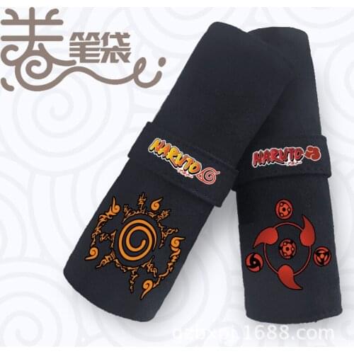 NARUTO Scroll Pencil Case Cartoon Anime Pencil Case Canvas Pencil Case Cartoon Peripheral Stationery Unisex Birthday Gift