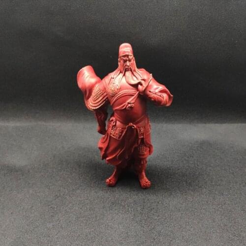 Antique Solid Brass Guanyu Miniature Figurines Retro Copper Animal Tea Pet Desktop Ornament Decor Crafts Keychain Pendants