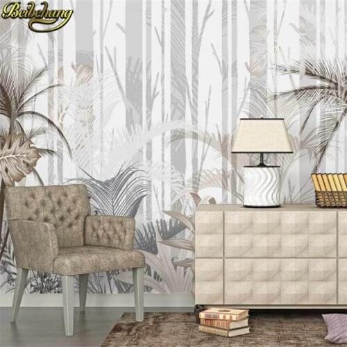 Beibehang custom Nordic tropical plant mural wallpaper luxury TV background Photo Wall paper Home Decor Large Mural Living Room