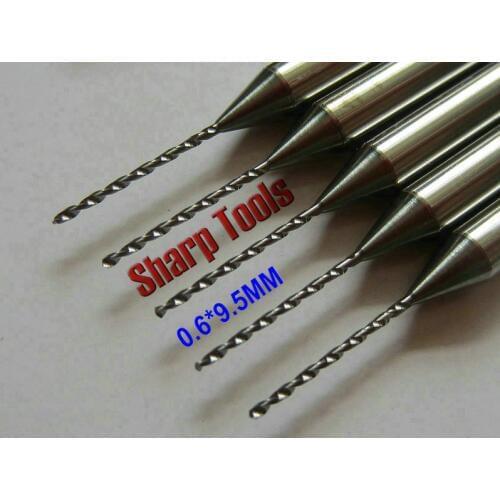Free shipping 10pcs 3.175*0.6*9.5mm pcb mini drill, milling tools, engraving drill bits, cutter kit on SMT cnc carving machine
