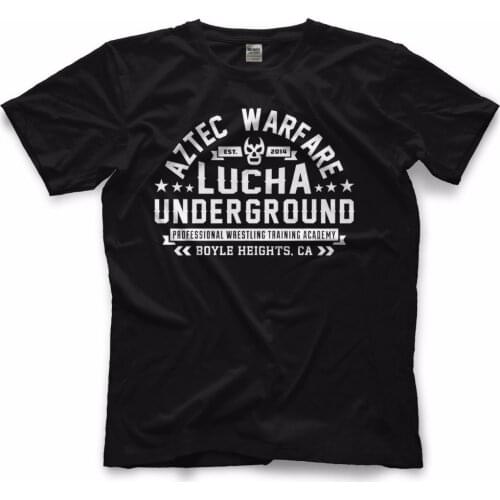 Free shipping promotion summer hip-hop T-shirt man homme brand clothing Tees Lucha Underground Aztec Offiziell Bis T shirt