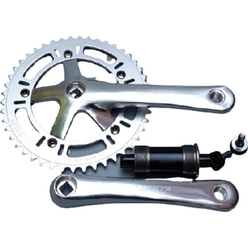 Dead fly Crankset Aluminum alloy racing crankset Retro bicycle accessories Aluminum alloy single speed 46T square hole bottom ax