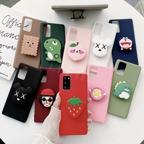 Cartoon Phone Holder Cover For Huawei Y7A Mate 40 30 20 10 9 Pro Plus P9 P8 Lite 2017 Case Liquid Stand Soft Silicone TPU Fundas