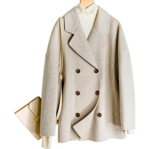 YOLANFAIRY Double Sided Cashmere Jacket Autumn Winter Wool Coat Women Warm Short Casaco De Inverno Feminino CS8101 MF646