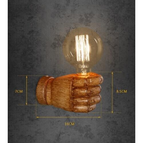 Art resin fist wall lamp retro loft cafe restaurant bar club lamp pub office study balcony aisle corridor bedside room light bra