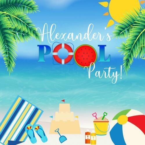 Custom Pool Party Splash Summer Sun Leaves Sea Holiday photo studio background High quality Computer print party backdrop