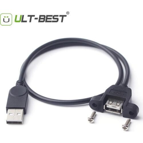 ULT-Best USB 2.0 Extension Cable 50CM A Male to A Female M/F Extender Cord USB Data Sync Charging Cables With Bracket
