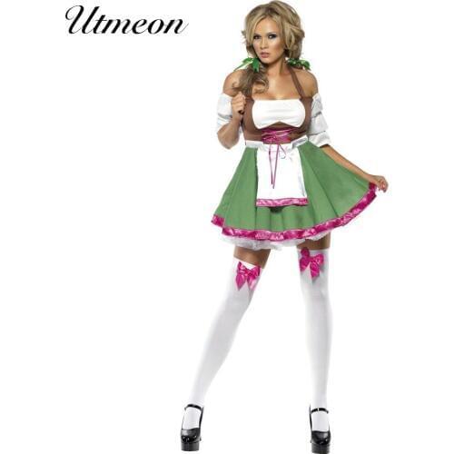 UTMEON Classic High Quality Cosplay Beer Girl Costume For Woman Fancy German Oktoberfest Dress