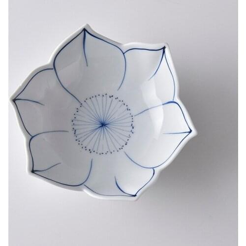 Red/blue are imported from Japan tian burned hand painted lotus small bowl dish pozzo see Lynn kiln hand-painted bowl