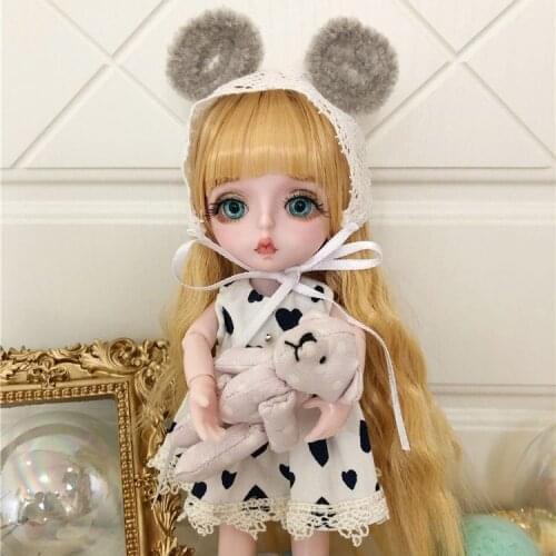 Xiaomi 16cm Bjd Doll Movable Joints 3D Real Eye High-end Dress Can Dress Up Fashion Doll Children DIY Girl Toy Best Gift