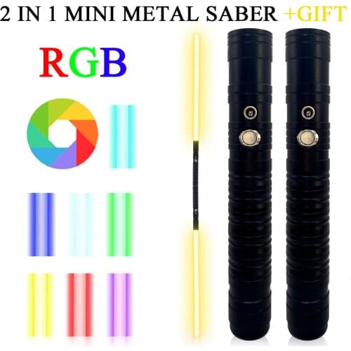 Double-edged Laser Saber RGB Color Changing Blaster FX FOC Lightsaber Heavy Dueling Sound Lock-Up Light Sword Cosplay Kids Toy
