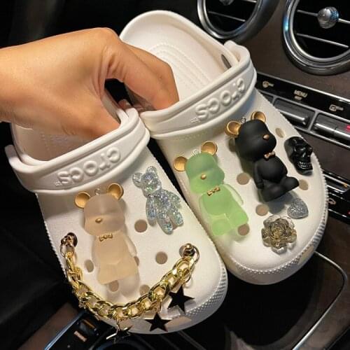 Hot Sale Lovely Croc Charms Designer Vintage Fashion Multiple Chain Bear Croc Charms JIBZ Accessories Women Bundle Decoration