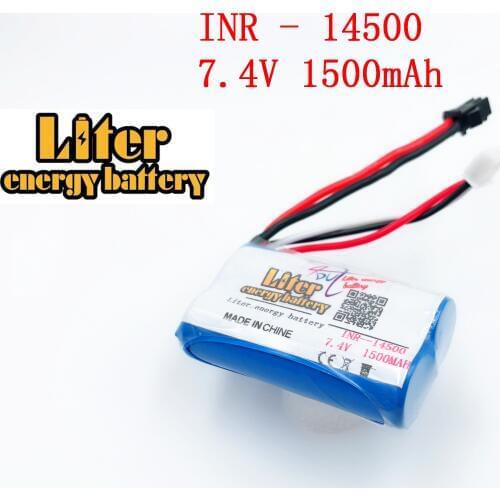 7.4v 14500 1500MAH Li-ion lithium rechargeable battery pack for water soft gun and RC car boat aircraft helicopter plane toys
