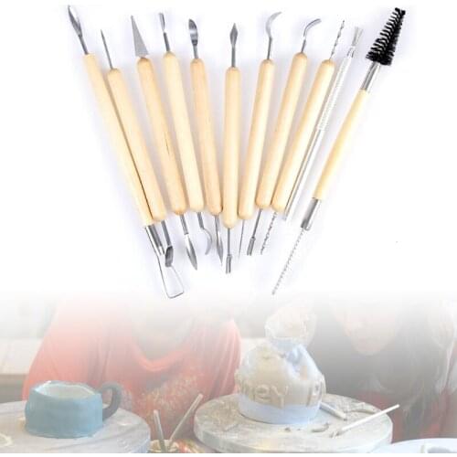 Clay Sculpting Kit Sculpt Smoothing Wax Carving Pottery Ceramic Shaper Tool Set 87HA