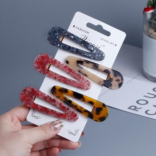 2pcs Big Hair Clips Set Aligator Sequin Foil Leopard Rectangle Barrette Geometric Korea Hairpin Hair Accessories for Women Girls