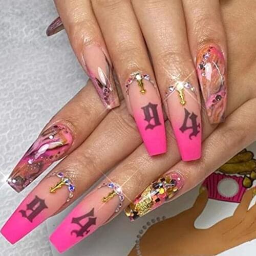 6 Sheets Number Pattern Nail Sticker Decoration 3D Nail Art Stickers English Old Font Arabic Numeral Decals Designer Nail Foil