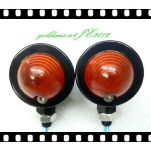 From aftermarket Black/Red TURN SIGNAL Bullet LIGHT fitting for Harley Bobber Chopper Cruiser Custom