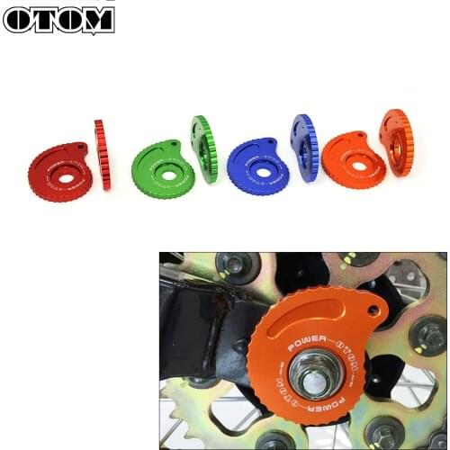OTOM 1 Pair Motorcycle Jack Chain Adjuster Rear Wheel Axle CNC Aluminum Alloy Flange Seat Fixed Bolt Nuts For YAMAHA Magician