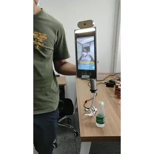 Facial recognition body temperature measure attendance management lcd touch screen display tablet