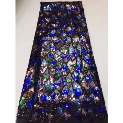Sequined Dress African Lace, New French Lace Embroidered Fabric, African Tulle Lace Female ZX3376