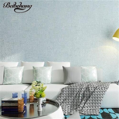 Beibehang Simple plain wallpaper non-woven bedroom full floor pure color fashion warm living room wallpaper background wall