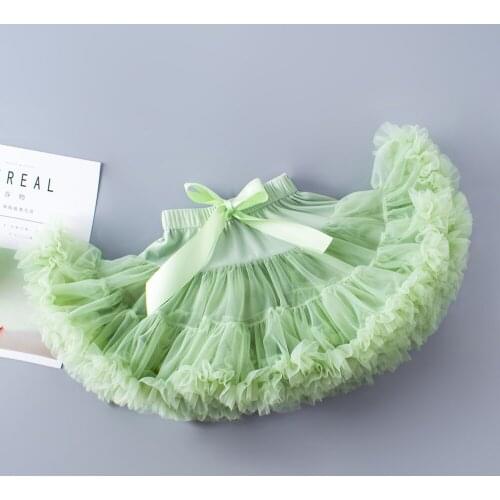 Drop Shopping 9M-8Years Girls Tutu Skirts Fluffy Tulle Princess Pettiskirt Kids Ballet Party Performance Skirts for Children