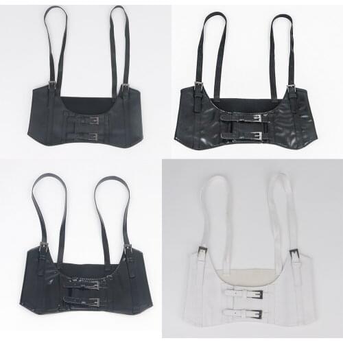 Adjustable Length Belts Sliding Elastic Corset Vest Steampunk Waistcoat Wide Buckle for Women Ladies Harness Strechy