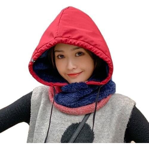 Autumn Women Warm Cap Winter Men Knitted Beanie Female Male Scarf Cap Suit For Boy Girl Gorras Bonnet One Piece Hooded Hat