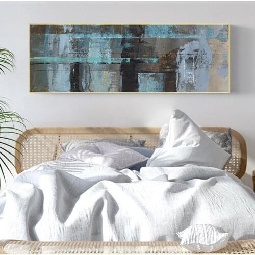 Blue Turquoise Color Art Canvas Print Painting Abstract Wall Picture Nordic Modern Living Room Home Decoration Poster