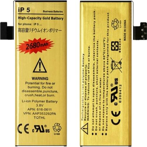High Capacity Golden Replacement Battery For iPhone 5 iPhone 5S 5C Battery ip5 ip5s ip5c Bateria iphone5