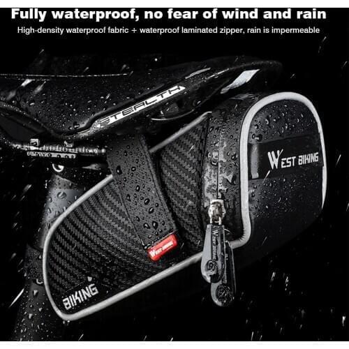Bicycle Saddle Bag Waterproof Bike Tail Bag With Reflective Strips MTB Seatpost Storage Bag For Cycling Bike Accessories