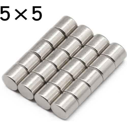 5x5 mm Super Strong Neodymium Magnet Small Round sheet Rare earth permanent magnet 10~100pcs