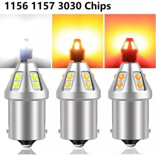 1pcs P21W 1156 BA15S BAU15S PY21W Led Brake Lights T20 7440 7443 W21W W21/5W Auto Signal Lamp T25 3157 P27W 10SMD 3030 Chips