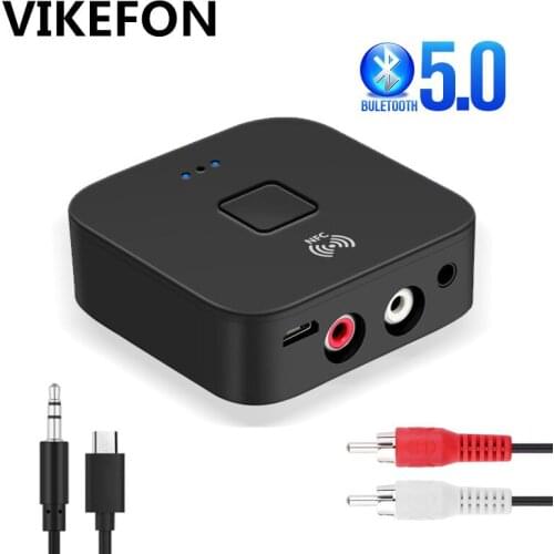 VIKEFON Bluetooth Receiver NFC Bluetooth 5.0/4.2 3.5mm AUX/RCA HIFI Car 10m Wireless Music Audio Receiver For Headphone Speaker