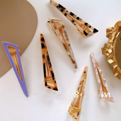 Vintage Acetate Geometric Duckbill Hair Clips For Women Girl Headband Sweet Hairpins Barrettes Hair Accessories Long Barrette