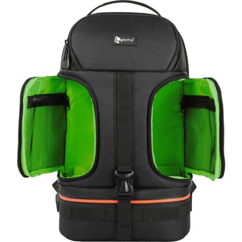 Camera Waterproof Shoulders Bag fit 15.6in Laptop Soft Padded Backpack w Reflector Stripe Night Safety Tripod Lens Case for DSLR