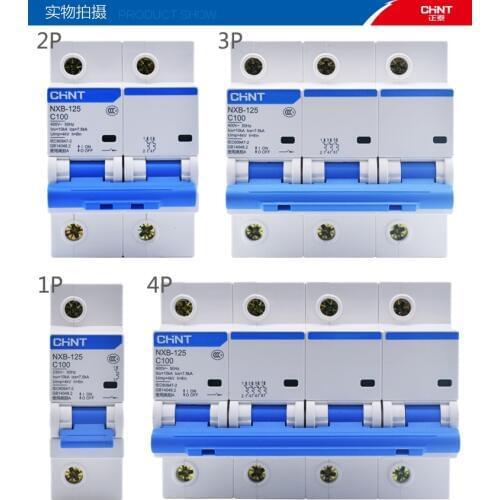 1pcs Chint NXB-125 Air Switch 1P2P3P4P High-current Miniature Circuit Breaker High Power 80A100A125A