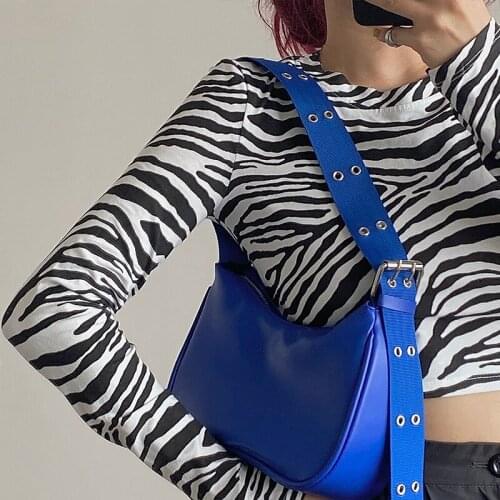 Vintage Buckle Soft PU Leather Women Shoulder Bag Fashion Ladies Baguette Handbags Messenger Bags Simple Female Underarm Bag