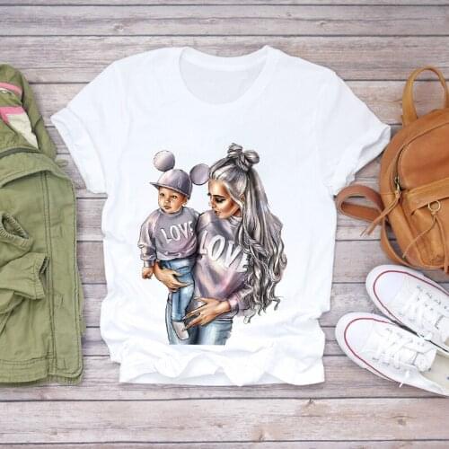 Women 2021 Cartoon Momlife Mom of Boy Life Summer Cute Mother Lady T-shirts Top T Shirt Ladies Womens Graphic Female Tee T-Shirt