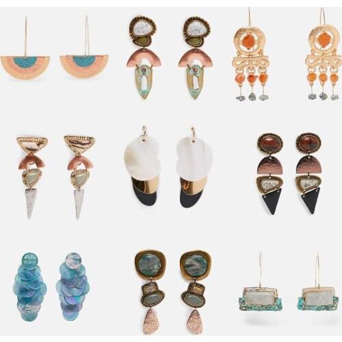 Flatfoosie Fashion Women Simulated Pearls Drop Dangle Earrings for Wedding Bohemian Jewelry Party Statement Earring Wholesale
