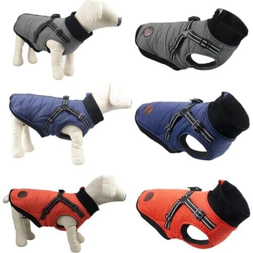 Winter Warm Dog Clothes Waterproof Pet Padded Vest Zipper Jacket Coat For Small Medium Large Dogs Pug Chihuahua Ropa Para Perros