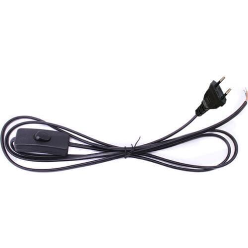 1.8M Black White Switch EU US Plug Cable Light Modulator Line Controller For Table Lamp Electricity Wire