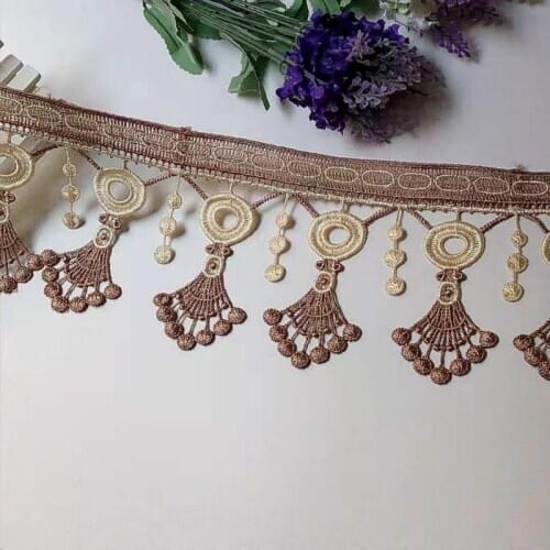1 yards Fringe Tassel Lace Ribbon Trims for Bed Sofa Curtain Covers Home Textiles Trimmings Applique DIY Sewing Lace Fabric